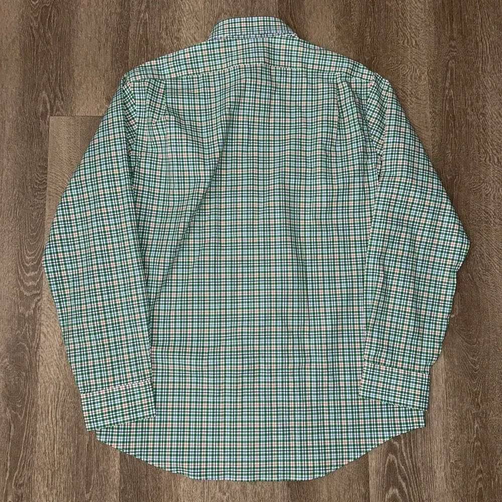 Polo Ralph Lauren Performance Long Sleeve Button Up Men's XL Green White Plaid